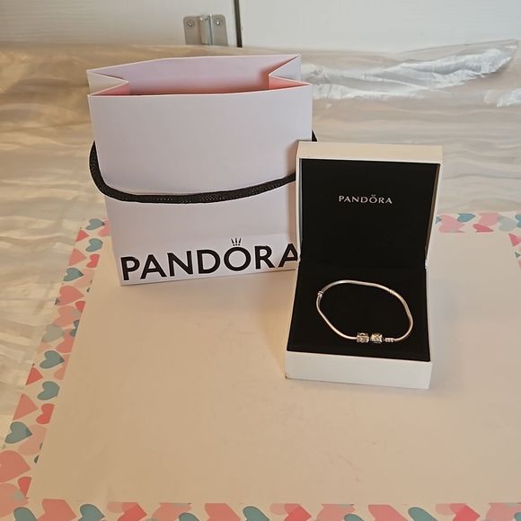 Authentic Pandora clasp charm bracelet. Size 7.5" Box and bag included🙏🙌OBO👍 - Picture 11 of 14